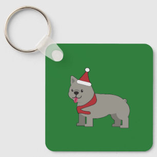 Merry Frenchie Key Ring