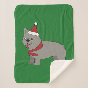 Merry Frenchie Sherpa Blanket