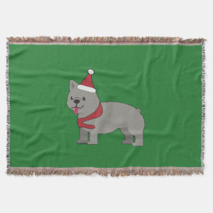 Merry Frenchie Throw Blanket