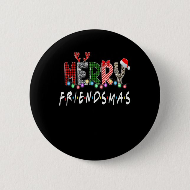 Merry Friendsmas Christmas Friends Matching Sweate 6 Cm Round Badge (Front)