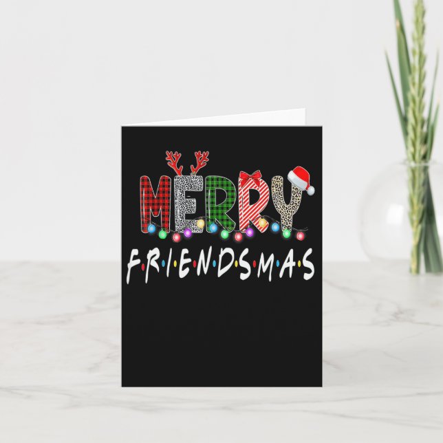Merry Friendsmas Christmas Friends Matching Sweate Card (Front)