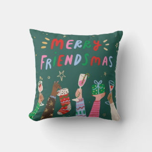 Merry Friendsmas Holiday Throw Pillow