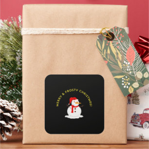 Merry & Frosty Christmas Square Sticker
