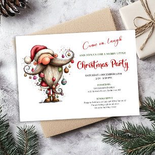 Merry Funny Santa Editable Christmas Party Invite