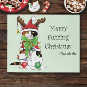 Merry Fuzzing Christmas Cat Jigsaw Puzzle
