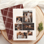 Merry | Gallery Wall 6 Photo Collage Christmas Foil Holiday Card<br><div class="desc">Give your Christmas cards a sparkle with real gold, silver, or rose gold foil! Show off your favourite family moments with this stylish Christmas photo foil card featuring a trendy gallery wall layout. With six photo slots in various sizes, you can mix portraits, landscapes, and square shots of cosy family...</div>