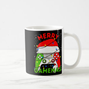 Merry Gamemas Santa Hat Gamer Controller Christmas Coffee Mug