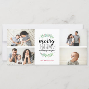 Merry Garland Holiday Christmas 4-Photo Collage