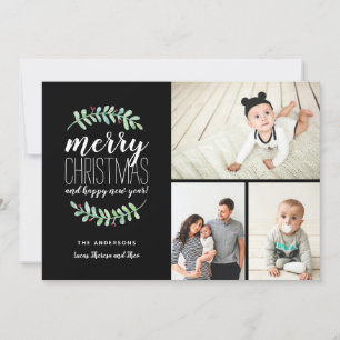 Merry Garland Holiday Christmas Collage 3-Photo