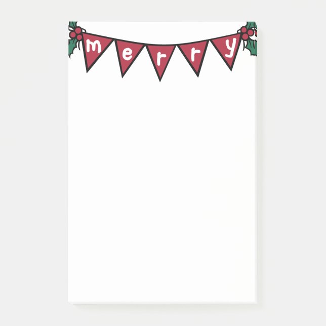 Merry garland Post-it note pad (Front)