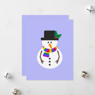 Merry & Gay Snowman Flat Christmas Card