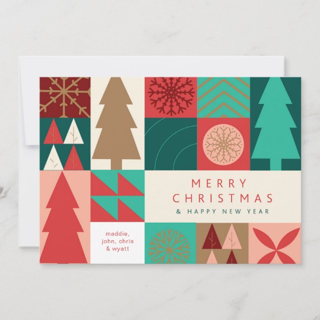 Merry Geometric Christmas - Modern Holiday (Front)