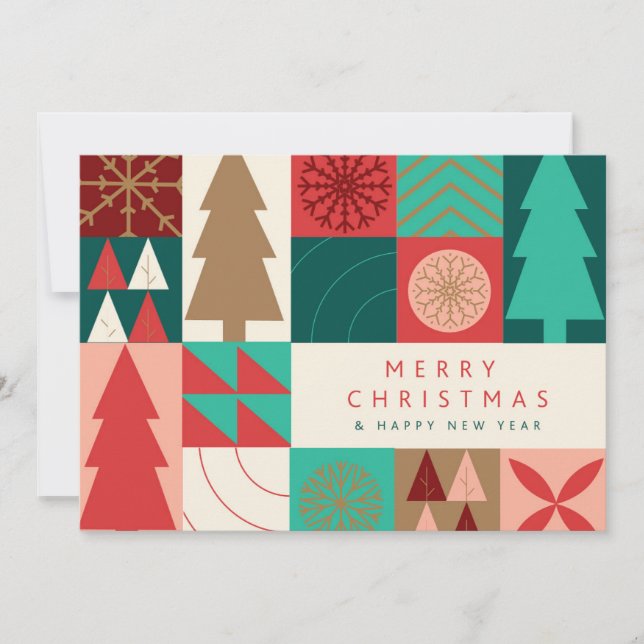 Merry Geometric Christmas - Modern Holiday (Front)