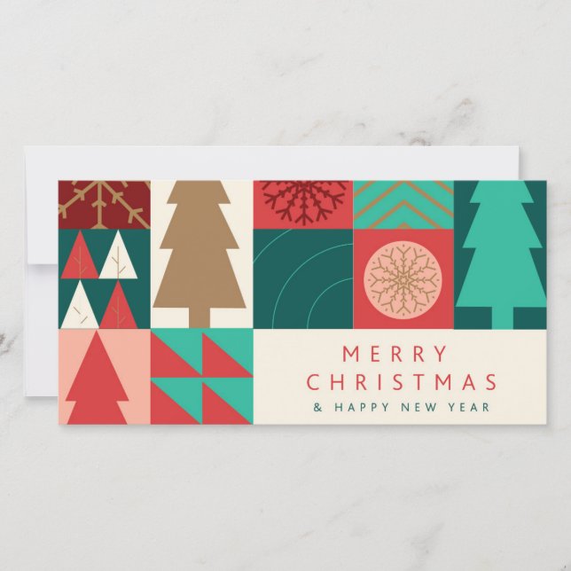 Merry Geometric Christmas - Modern Holiday (Front)