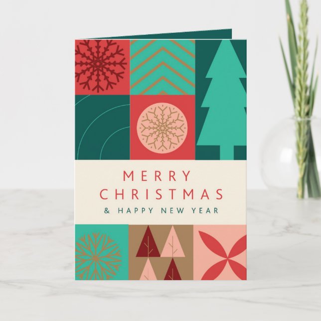 Merry Geometric Christmas - Modern Holiday (Front)