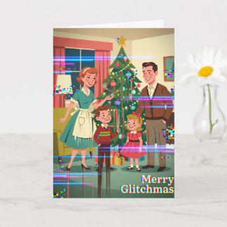 Merry Glitchmas Christmas Card  Funny Tech Holiday