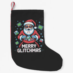  Merry Glitchmas Coding Programmer Santa Christmas Small Christmas Stocking