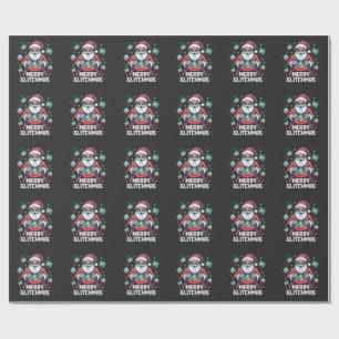 Merry Glitchmas Coding Programmer Santa Christmas Wrapping Paper