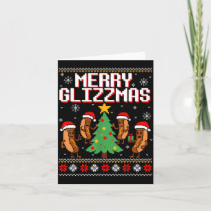 Merry Glizzmas Funny Merry Christmas Hotdogs Xmas Card
