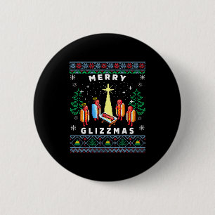Merry Glizzmas Funny Ugly Christmas Sweater Glizzy 6 Cm Round Badge