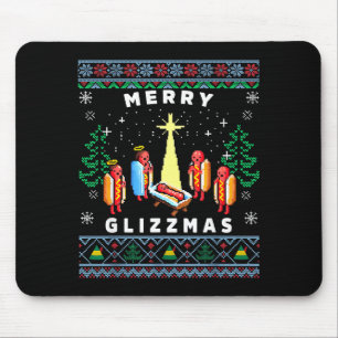 Merry Glizzmas Funny Ugly Christmas Sweater Glizzy Mouse Mat