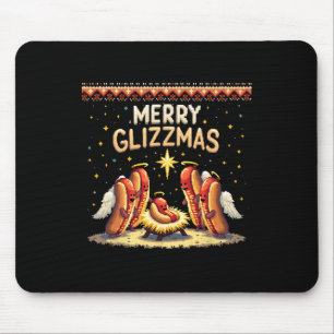 Merry Glizzmas Hot Dog Humour Funny Food Lovers Co Mouse Mat