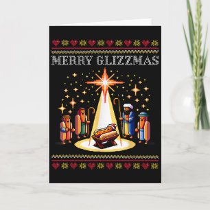 Merry Glizzmas Tacky Funny Merry Christmas Hot Dog Card