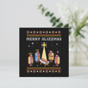 Merry Glizzmas Ugly Christmas Hot Dog Xmas Holiday Card
