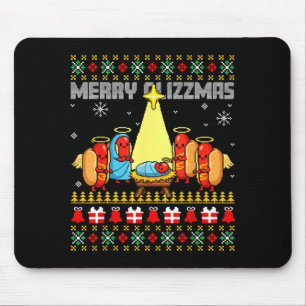 Merry Glizzmas Ugly Christmas Sweaters Hot Dogs Xm Mouse Mat