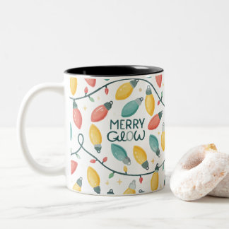 Merry Glow Christmas Light Bulbs Pattern Mug
