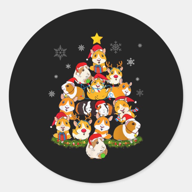 Merry Gmas 2024 Funny Christmas Tree Xmas Light Gu Classic Round Sticker (Front)
