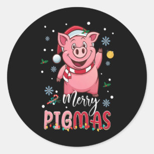 Merry Gmas Santa G Christmas Lights Xmas Farm T Sh Classic Round Sticker