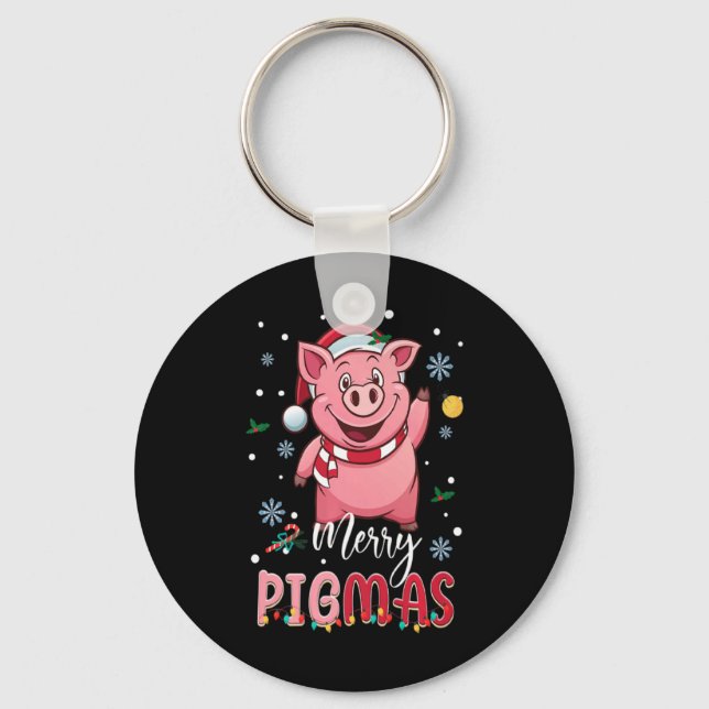 Merry Gmas Santa G Christmas Lights Xmas Farm T Sh Key Ring (Front)