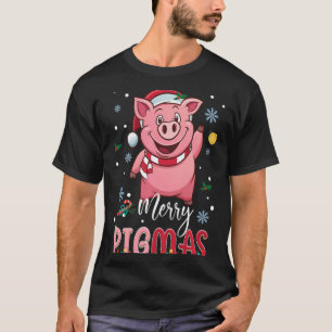 Merry Gmas Santa G Christmas Lights Xmas Farm T Sh T-Shirt