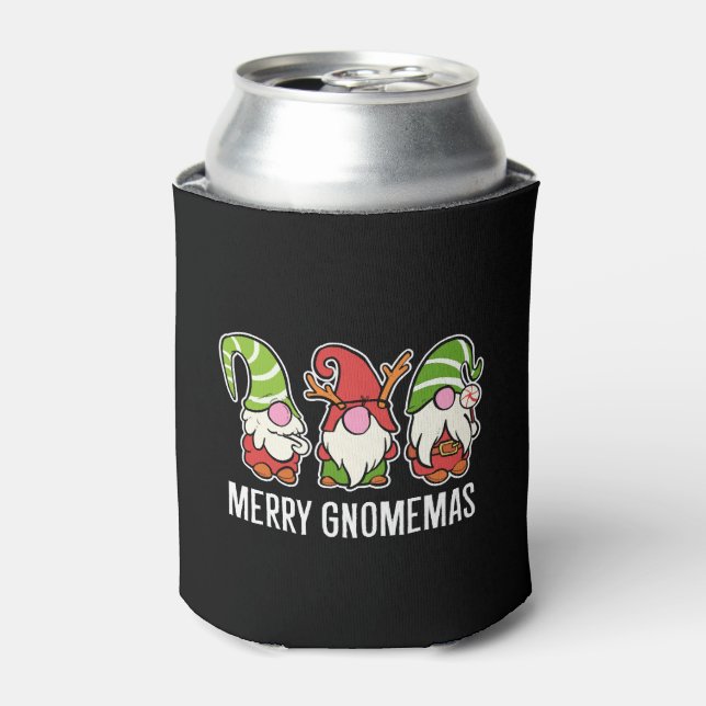Merry Gnomemas Christmas Decorator Gift Can Cooler (Can Front)
