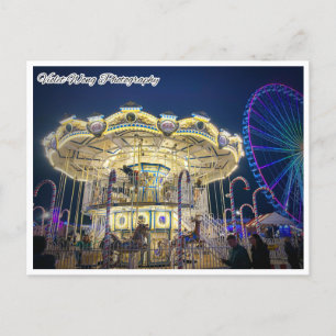Merry Go Around in Winter wonderland Postcard