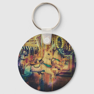 Merry Go Round Animals Grunge Key Ring