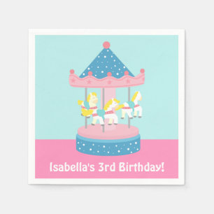Merry Go Round Carousel Birthday Party Supplies Napkin
