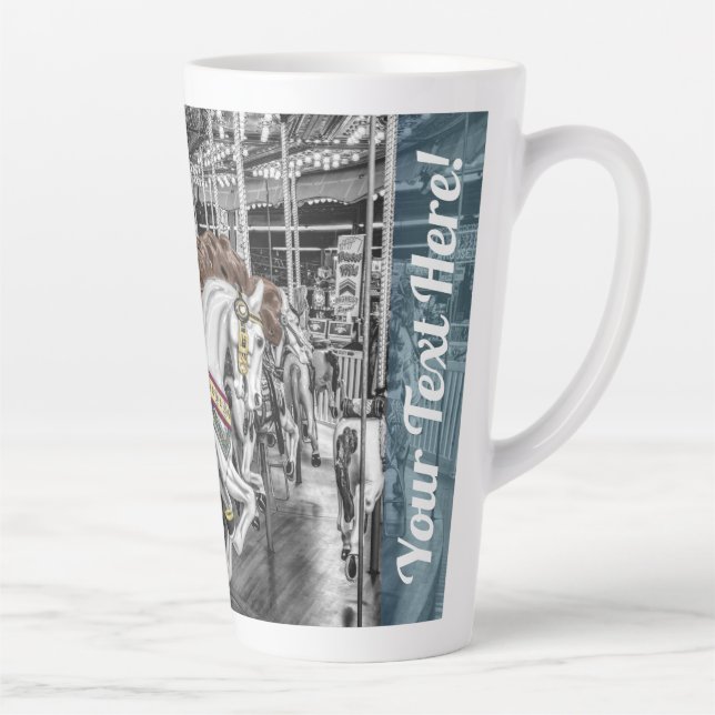 Merry Go Round Carousel Photography Latte Mug (Right)