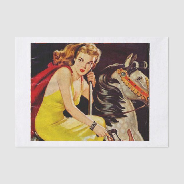 Merry Go Round Girl & Horse Tissue Paper (Front)