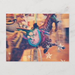 Merry Go Round Goat Holiday Postcard