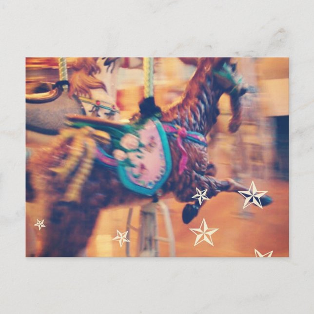 Merry Go Round Goat Holiday Postcard (Front)