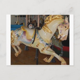 merry go round holiday postcard
