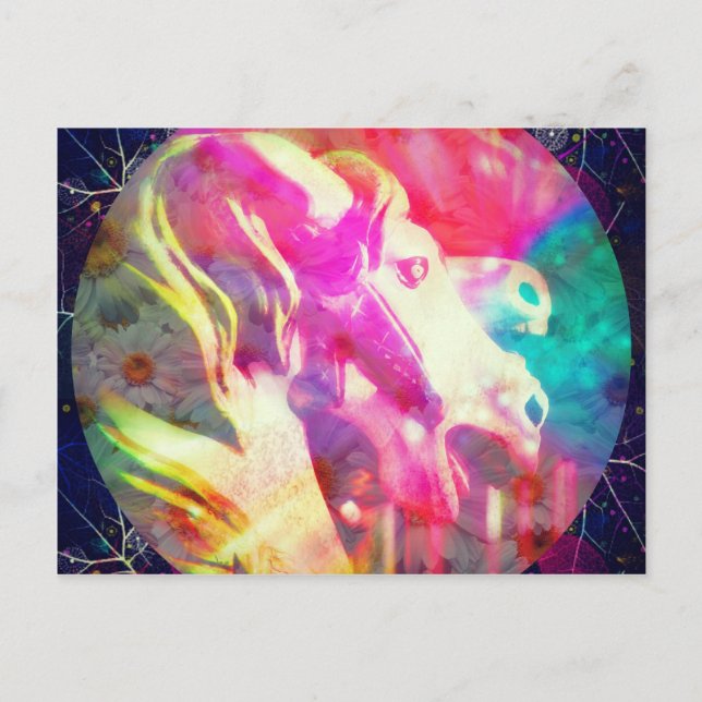 Merry Go Round Horse Digital Art Holiday Postcard (Front)