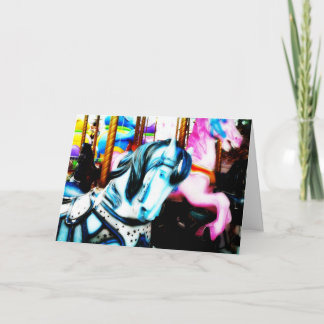 Merry-go-round horses Birthday Card