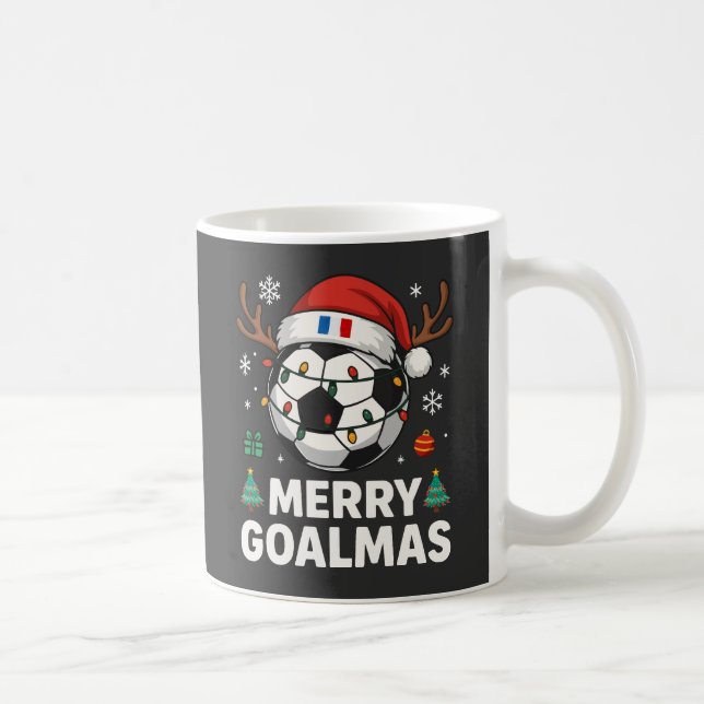 Merry Goalmas France - Funny Soccer Christmas Coffee Mug (Right)