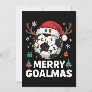 Merry Goalmas France - Funny Soccer Christmas Invitation
