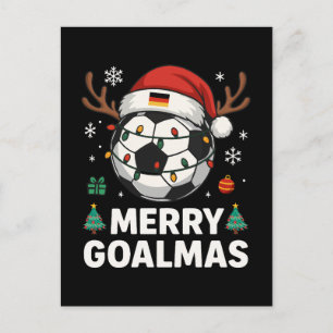 Merry Goalmas - Funny Soccer Christmas Postcard