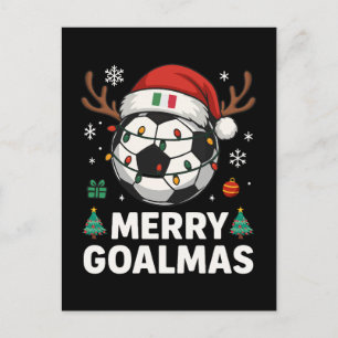 Merry Goalmas Italy - Funny Soccer Christmas Postcard