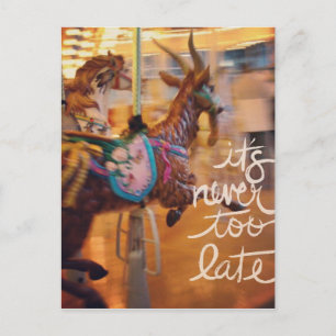 Merry Goat It is Never Too Late Holiday Postcard